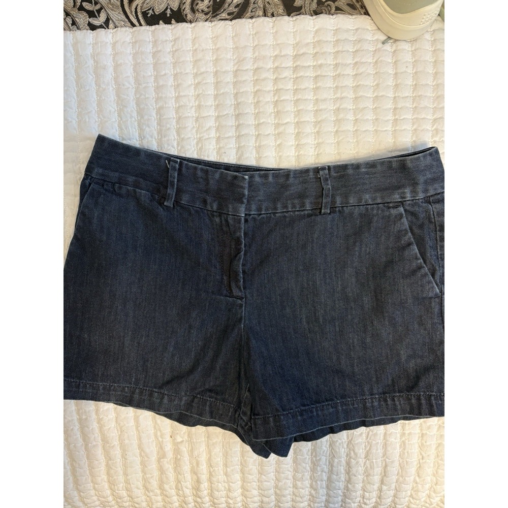 Ann Taylor LOFT The Riviera Short Dark Wash Chino Denim Blue Cotton Size 8